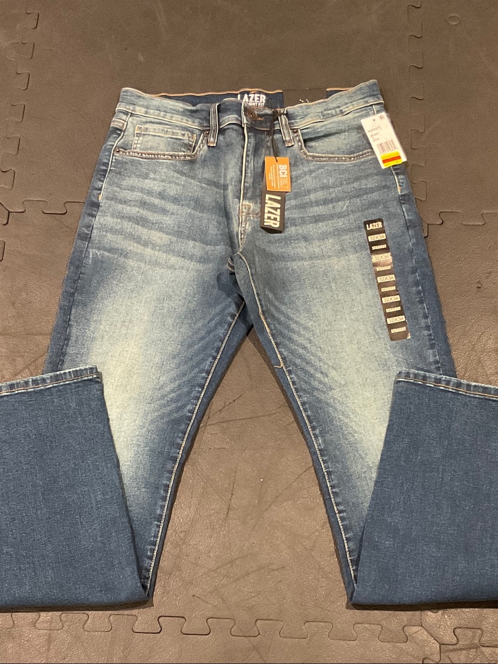 Lazer Men’s Straight Two-Tone Blue Jeans
